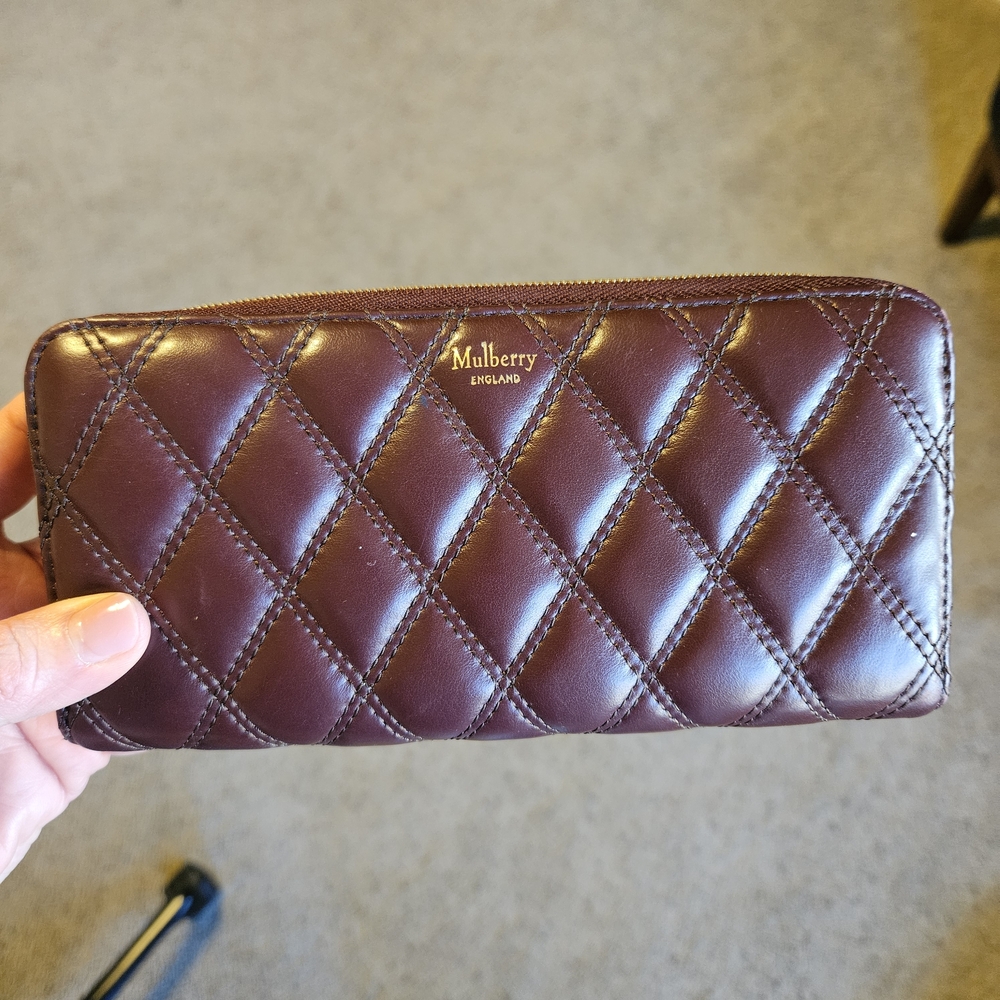 Mulberry Quilted Leather Wallet - Burgundy